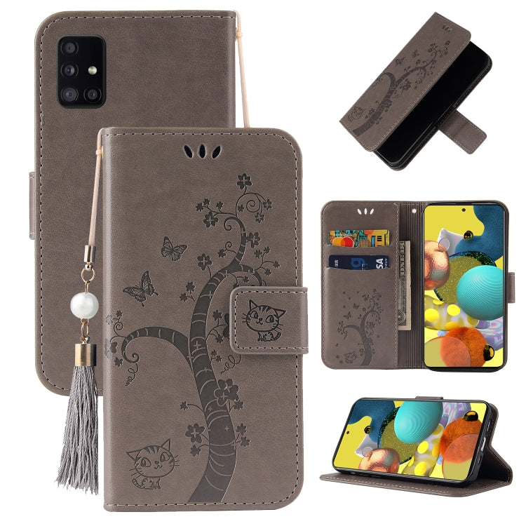 For Samsung Galaxy A51 5G Embossed Lucky Tree Horizontal Flip Leather Case with Holder & Card Slot & Wallet & Lanyard