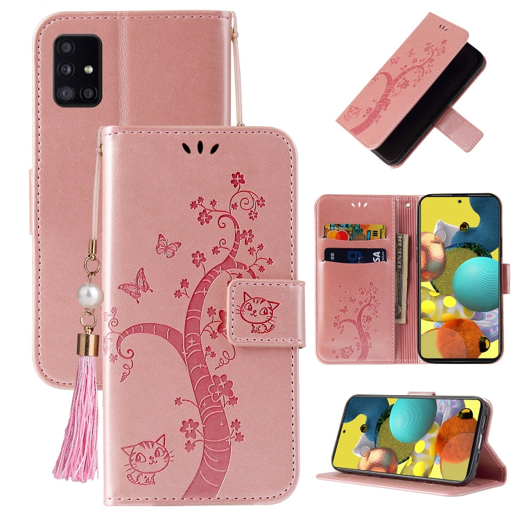 For Samsung Galaxy A51 5G Embossed Lucky Tree Horizontal Flip Leather Case with Holder & Card Slot & Wallet & Lanyard