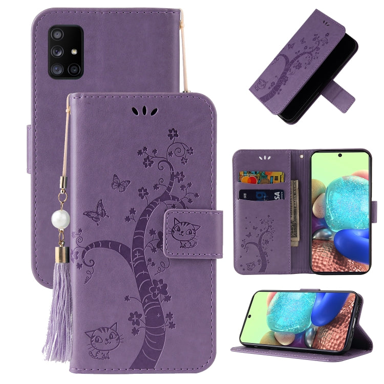 For Samsung Galaxy A71 4G Embossed Lucky Tree Horizontal Flip Leather Case with Holder & Card Slot & Wallet & Lanyard