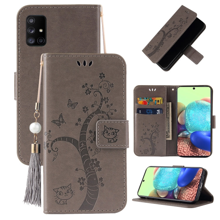 For Samsung Galaxy A71 4G Embossed Lucky Tree Horizontal Flip Leather Case with Holder & Card Slot & Wallet & Lanyard
