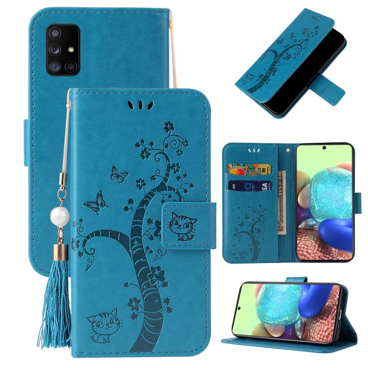 For Samsung Galaxy A71 5G Embossed Lucky Tree Horizontal Flip Leather Case with Holder & Card Slot & Wallet & Lanyard