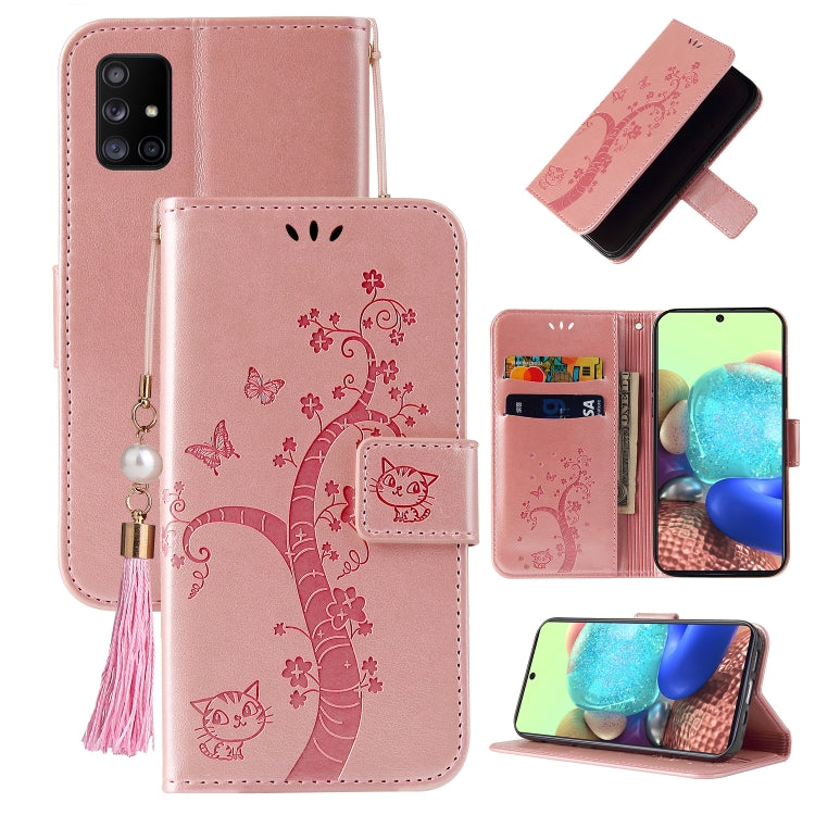 For Samsung Galaxy A71 5G Embossed Lucky Tree Horizontal Flip Leather Case with Holder & Card Slot & Wallet & Lanyard