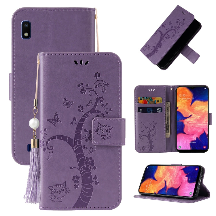 For Samsung Galaxy M01 Embossed Lucky Tree Horizontal Flip Leather Case with Holder & Card Slot & Wallet & Lanyard