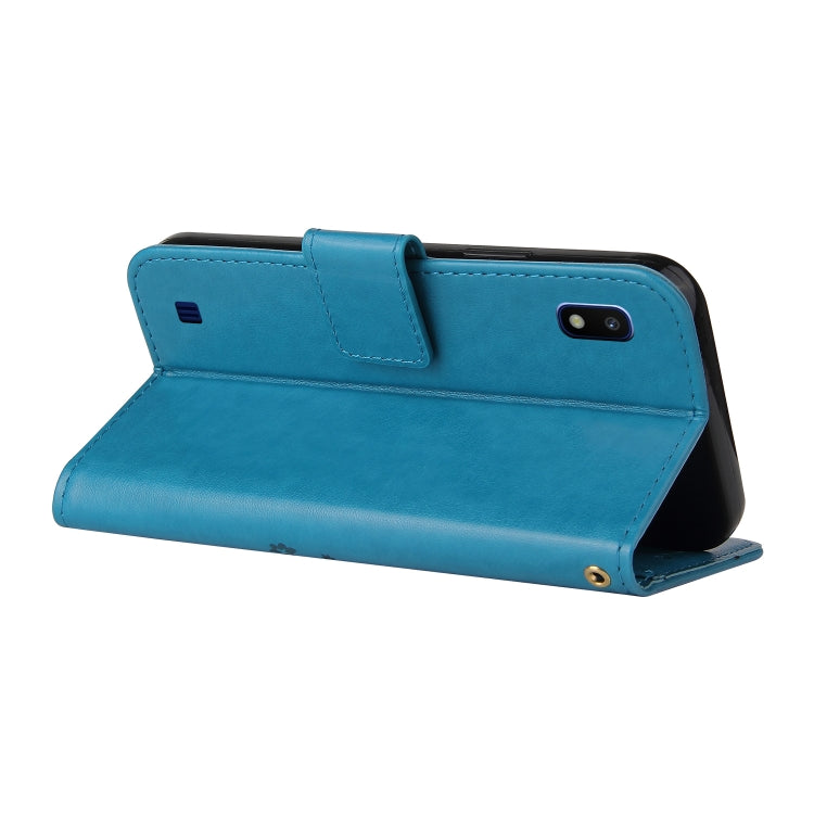For Samsung Galaxy M01 Embossed Lucky Tree Horizontal Flip Leather Case with Holder & Card Slot & Wallet & Lanyard