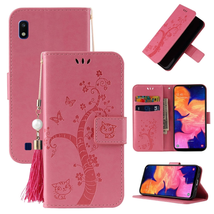 For Samsung Galaxy M01 Embossed Lucky Tree Horizontal Flip Leather Case with Holder & Card Slot & Wallet & Lanyard