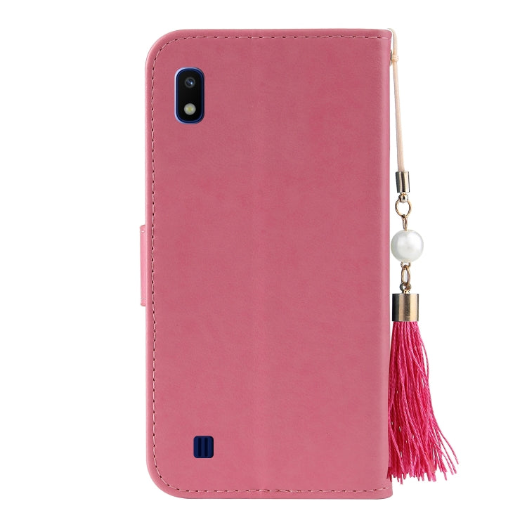 For Samsung Galaxy M01 Embossed Lucky Tree Horizontal Flip Leather Case with Holder & Card Slot & Wallet & Lanyard