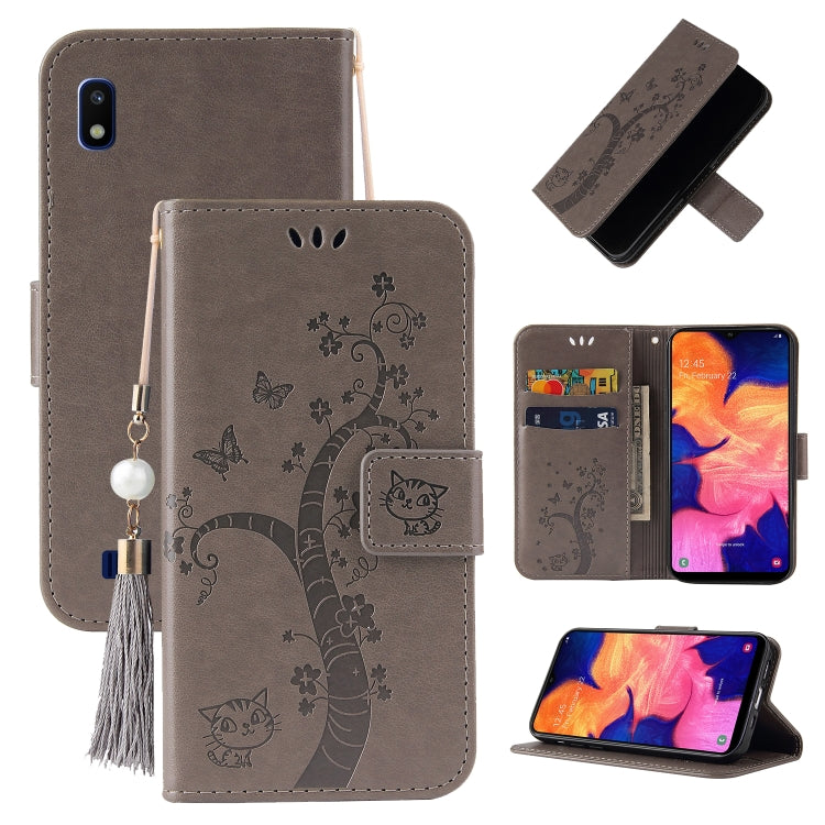For Samsung Galaxy M01 Embossed Lucky Tree Horizontal Flip Leather Case with Holder & Card Slot & Wallet & Lanyard