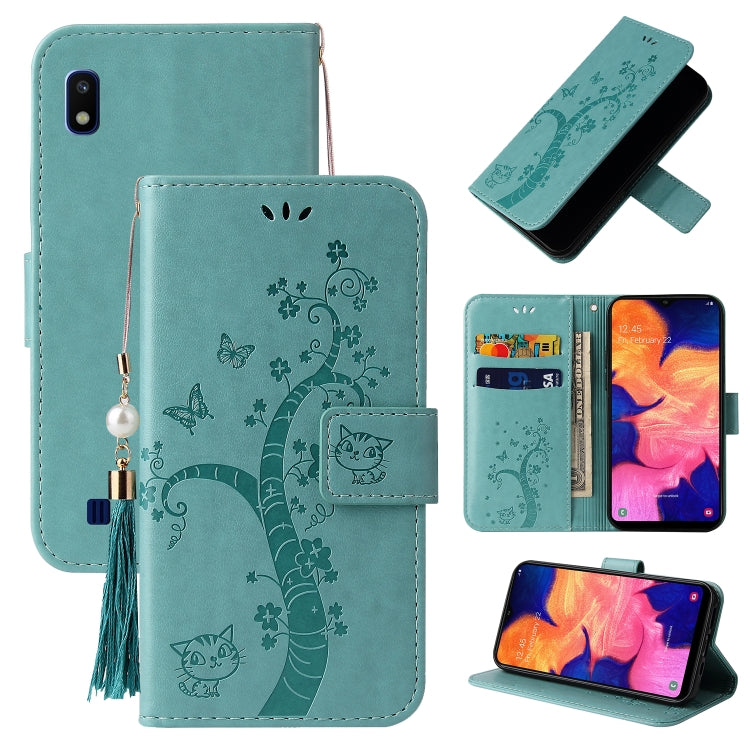For Samsung Galaxy M01 Embossed Lucky Tree Horizontal Flip Leather Case with Holder & Card Slot & Wallet & Lanyard