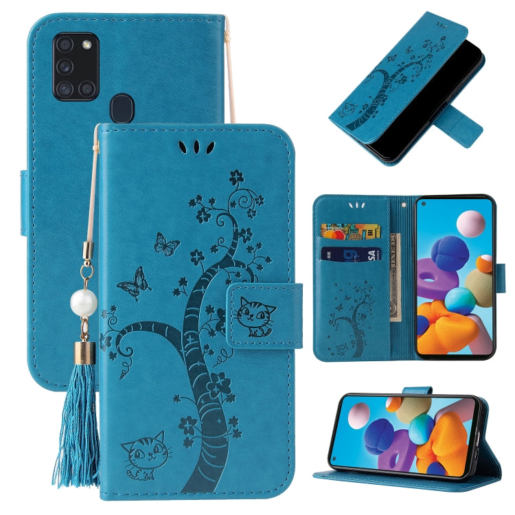 For Samsung Galaxy M31 Embossed Lucky Tree Horizontal Flip Leather Case with Holder & Card Slot & Wallet & Lanyard
