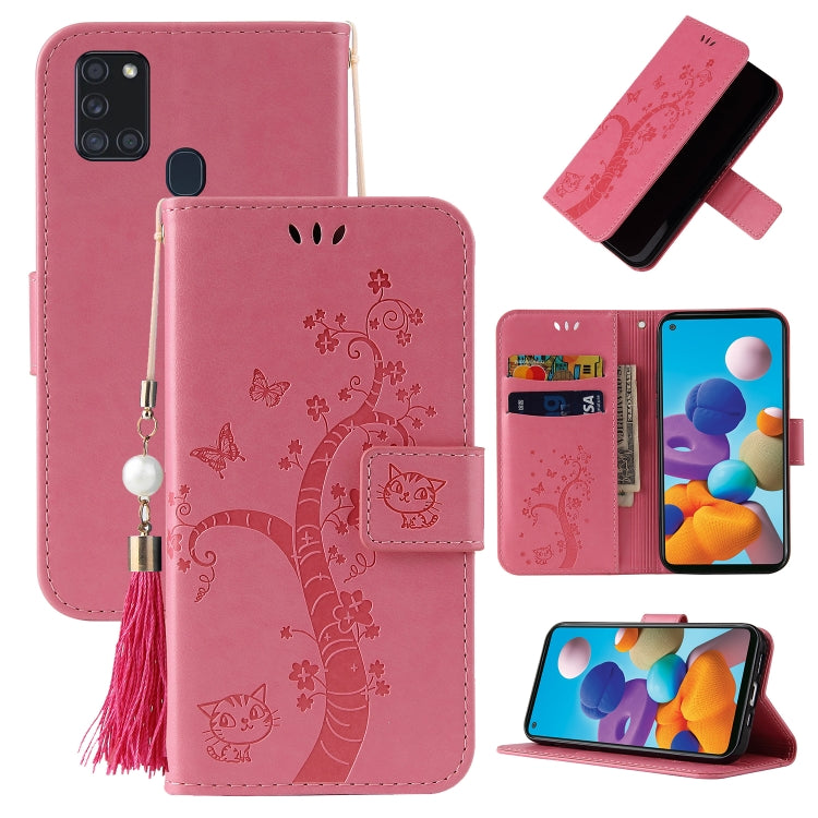 For Samsung Galaxy M31 Embossed Lucky Tree Horizontal Flip Leather Case with Holder & Card Slot & Wallet & Lanyard