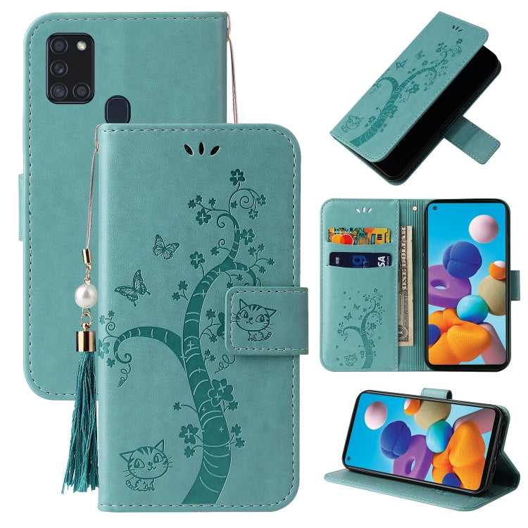 For Samsung Galaxy M31 Embossed Lucky Tree Horizontal Flip Leather Case with Holder & Card Slot & Wallet & Lanyard