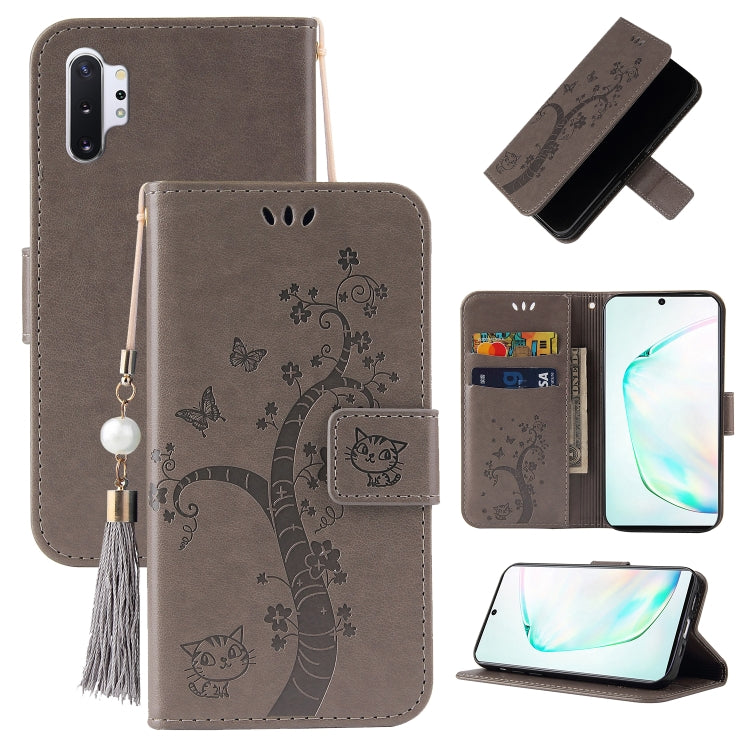 For Samsung Galaxy Note10+ Embossed Lucky Tree Horizontal Flip Leather Case with Holder & Card Slot & Wallet & Lanyard