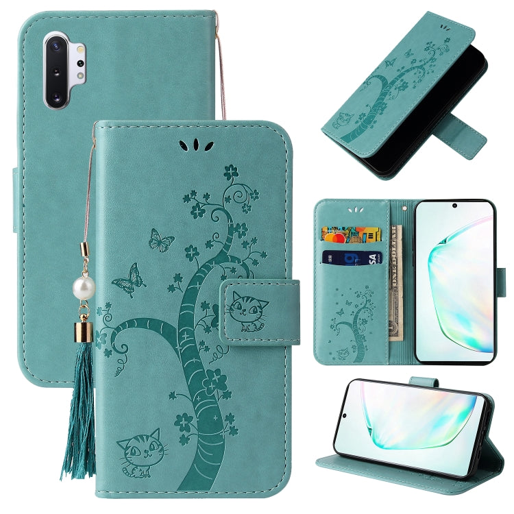 For Samsung Galaxy Note10+ Embossed Lucky Tree Horizontal Flip Leather Case with Holder & Card Slot & Wallet & Lanyard