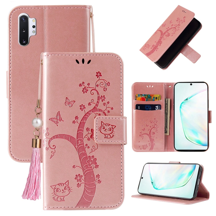 For Samsung Galaxy Note10+ Embossed Lucky Tree Horizontal Flip Leather Case with Holder & Card Slot & Wallet & Lanyard