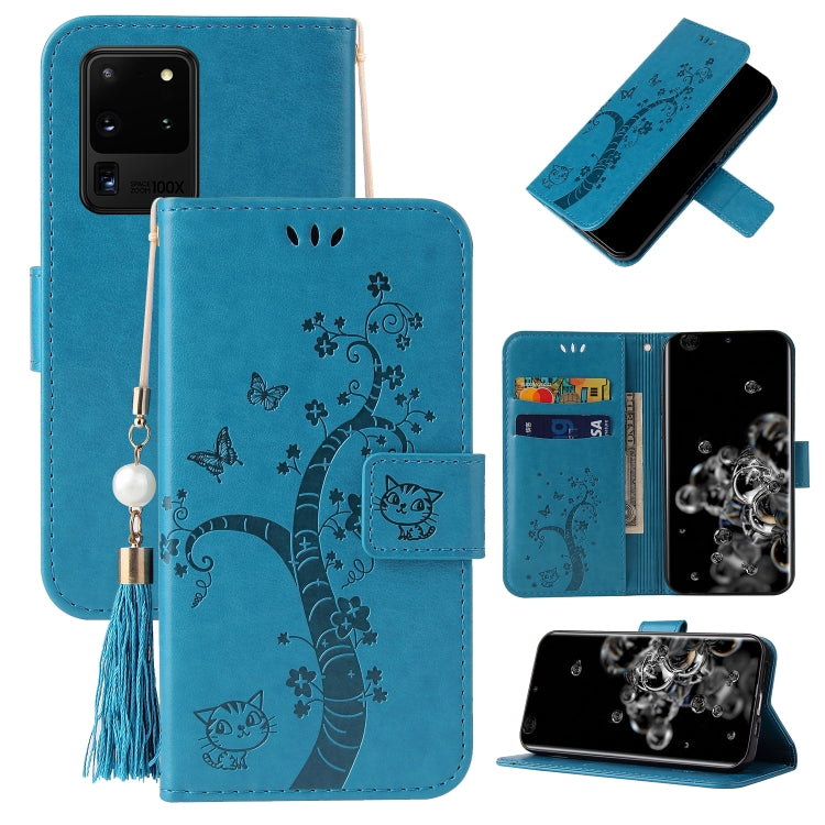 For Samsung Galaxy Note20 Ultra Embossed Lucky Tree Horizontal Flip Leather Case with Holder & Card Slot & Wallet & Lanyard