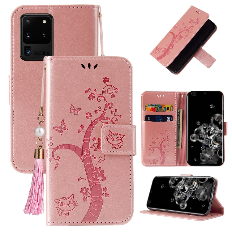 For Samsung Galaxy Note20 Ultra Embossed Lucky Tree Horizontal Flip Leather Case with Holder & Card Slot & Wallet & Lanyard