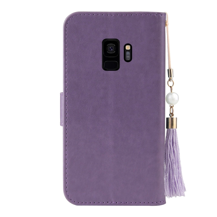 For Samsung Galaxy S9 Embossed Lucky Tree Horizontal Flip Leather Case with Holder & Card Slot & Wallet & Lanyard