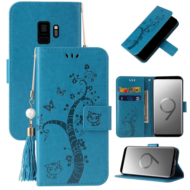 For Samsung Galaxy S9 Embossed Lucky Tree Horizontal Flip Leather Case with Holder & Card Slot & Wallet & Lanyard