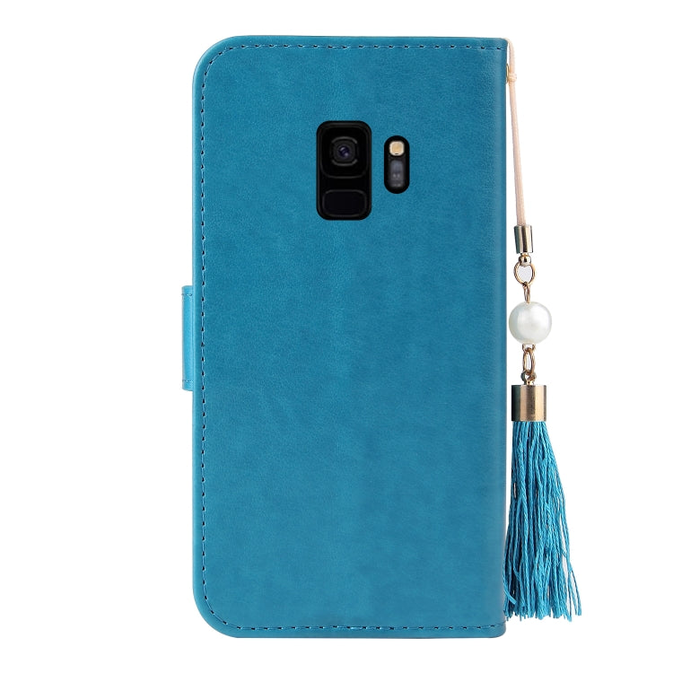 For Samsung Galaxy S9 Embossed Lucky Tree Horizontal Flip Leather Case with Holder & Card Slot & Wallet & Lanyard