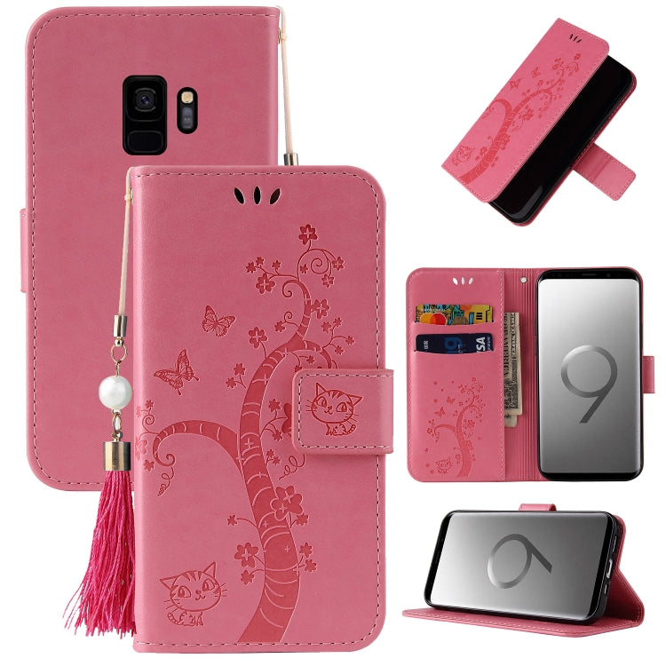 For Samsung Galaxy S9 Embossed Lucky Tree Horizontal Flip Leather Case with Holder & Card Slot & Wallet & Lanyard