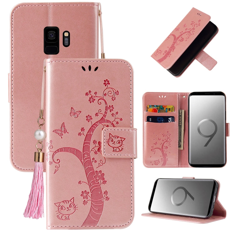 For Samsung Galaxy S9 Embossed Lucky Tree Horizontal Flip Leather Case with Holder & Card Slot & Wallet & Lanyard