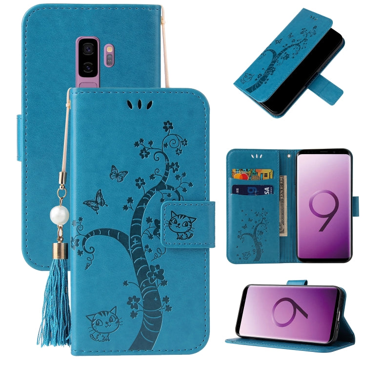 For Samsung Galaxy S9+ Embossed Lucky Tree Horizontal Flip Leather Case with Holder & Card Slot & Wallet & Lanyard
