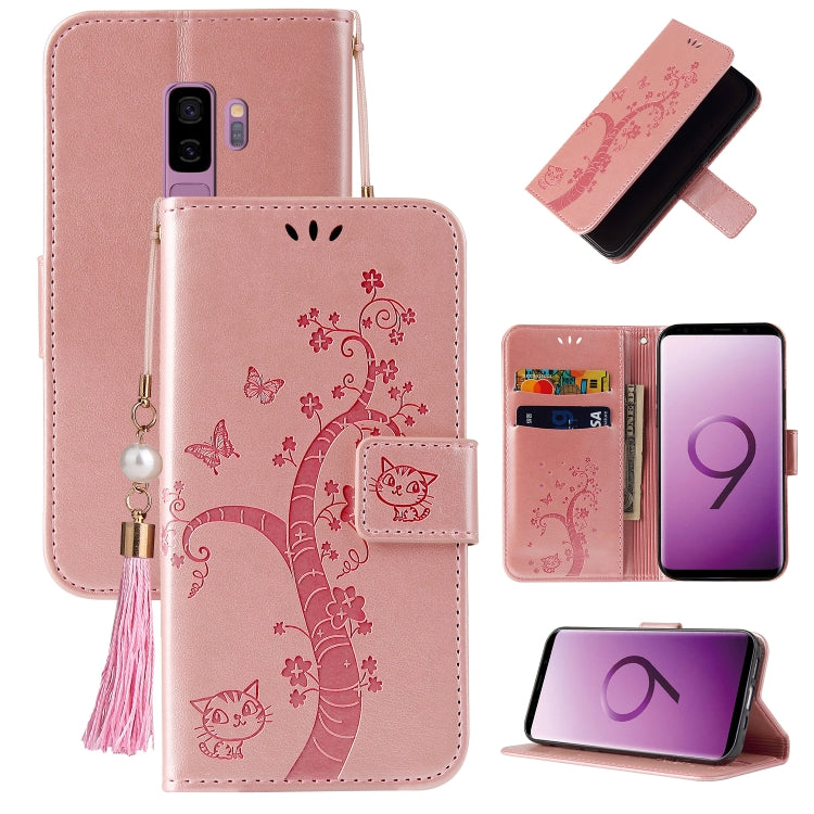 For Samsung Galaxy S9+ Embossed Lucky Tree Horizontal Flip Leather Case with Holder & Card Slot & Wallet & Lanyard