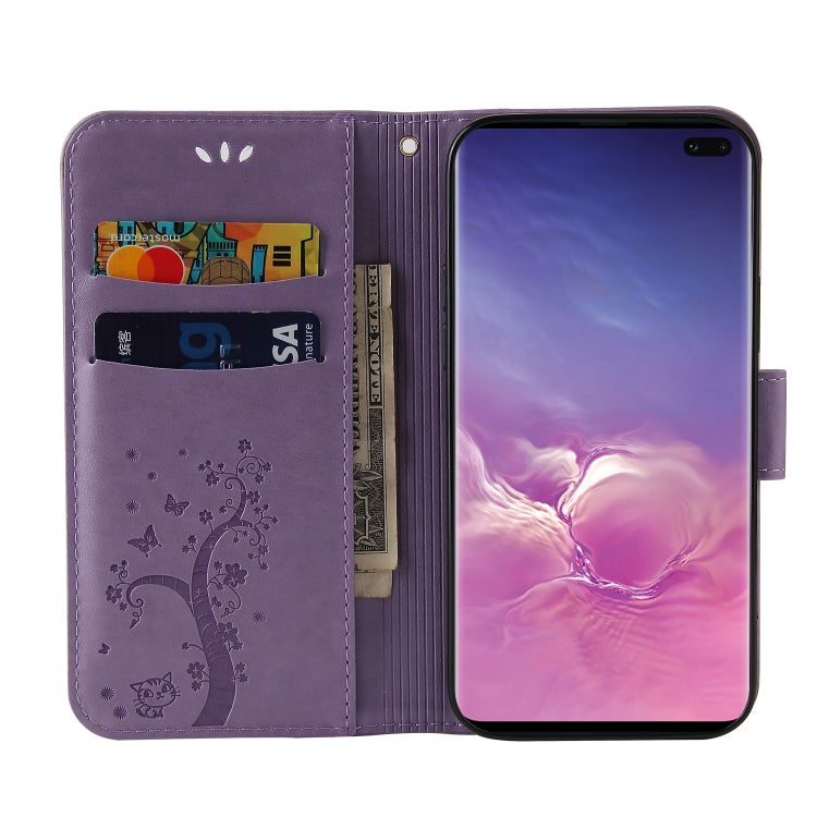 For Samsung Galaxy S10 Embossed Lucky Tree Horizontal Flip Leather Case with Holder & Card Slot & Wallet & Lanyard