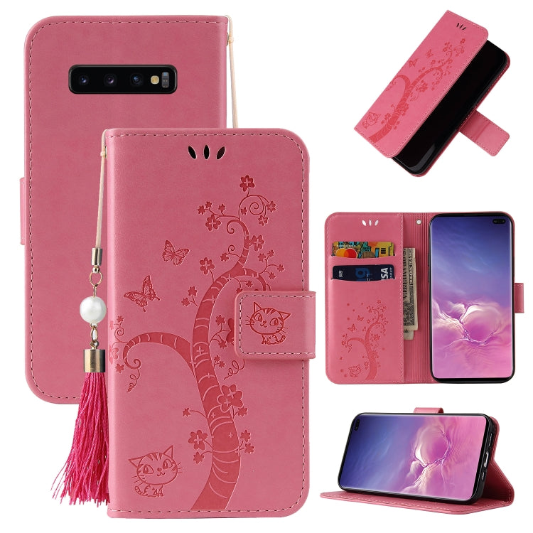 For Samsung Galaxy S10 Embossed Lucky Tree Horizontal Flip Leather Case with Holder & Card Slot & Wallet & Lanyard