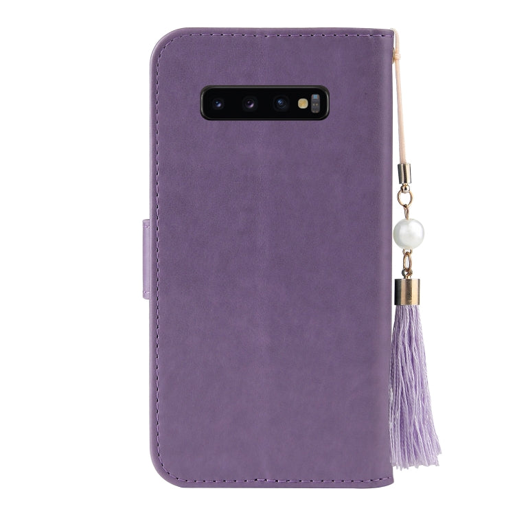 For Samsung Galaxy S10+ Embossed Lucky Tree Horizontal Flip Leather Case with Holder & Card Slot & Wallet & Lanyard