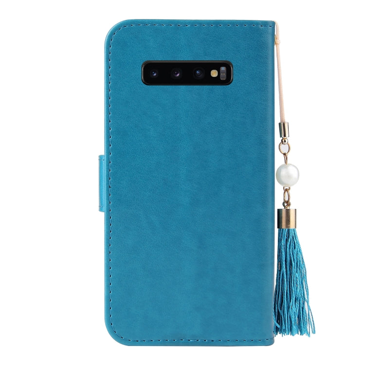 For Samsung Galaxy S10+ Embossed Lucky Tree Horizontal Flip Leather Case with Holder & Card Slot & Wallet & Lanyard