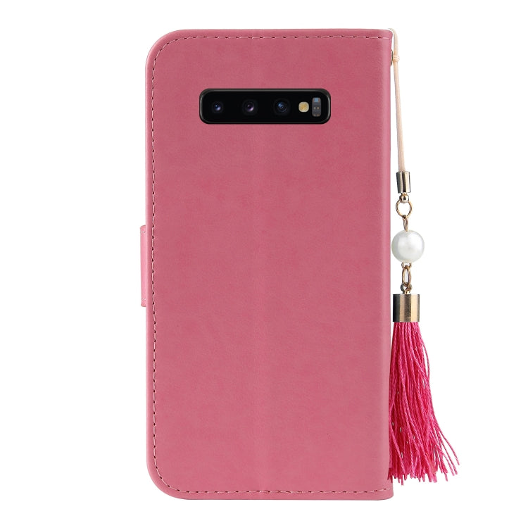 For Samsung Galaxy S10+ Embossed Lucky Tree Horizontal Flip Leather Case with Holder & Card Slot & Wallet & Lanyard