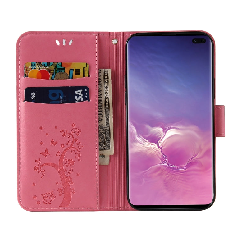 For Samsung Galaxy S10+ Embossed Lucky Tree Horizontal Flip Leather Case with Holder & Card Slot & Wallet & Lanyard