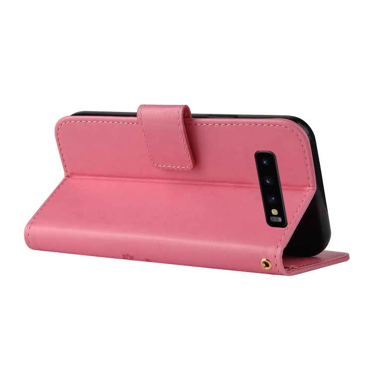 For Samsung Galaxy S10+ Embossed Lucky Tree Horizontal Flip Leather Case with Holder & Card Slot & Wallet & Lanyard