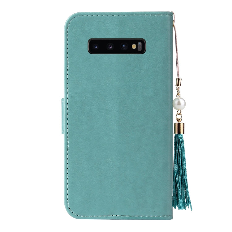For Samsung Galaxy S10+ Embossed Lucky Tree Horizontal Flip Leather Case with Holder & Card Slot & Wallet & Lanyard