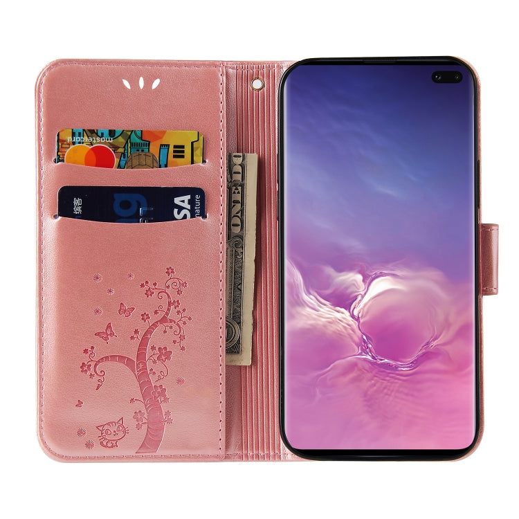 For Samsung Galaxy S10+ Embossed Lucky Tree Horizontal Flip Leather Case with Holder & Card Slot & Wallet & Lanyard
