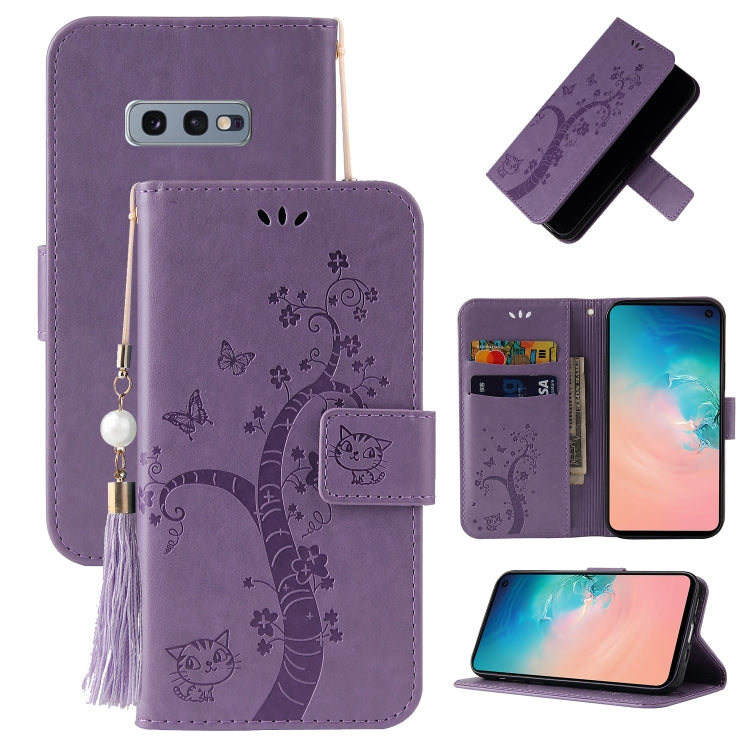 For Samsung Galaxy S10e Embossed Lucky Tree Horizontal Flip Leather Case with Holder & Card Slot & Wallet & Lanyard
