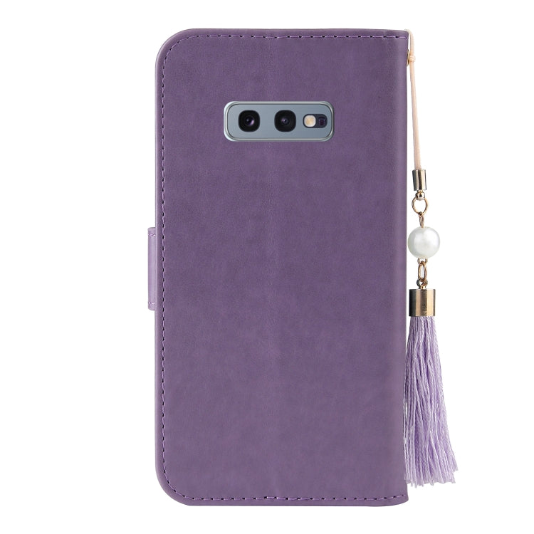 For Samsung Galaxy S10e Embossed Lucky Tree Horizontal Flip Leather Case with Holder & Card Slot & Wallet & Lanyard