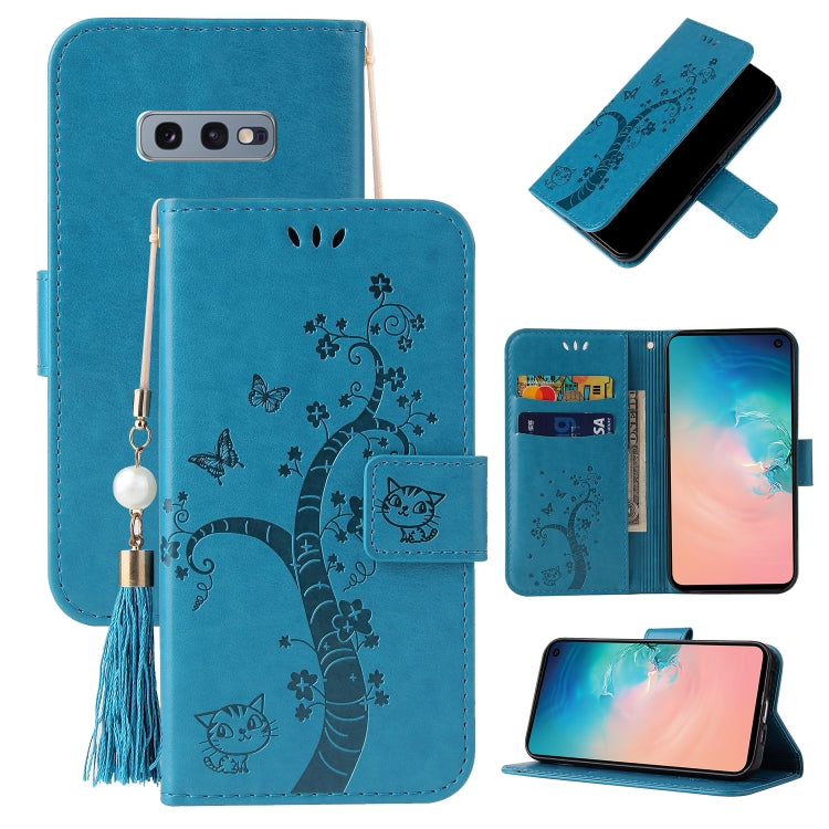 For Samsung Galaxy S10e Embossed Lucky Tree Horizontal Flip Leather Case with Holder & Card Slot & Wallet & Lanyard