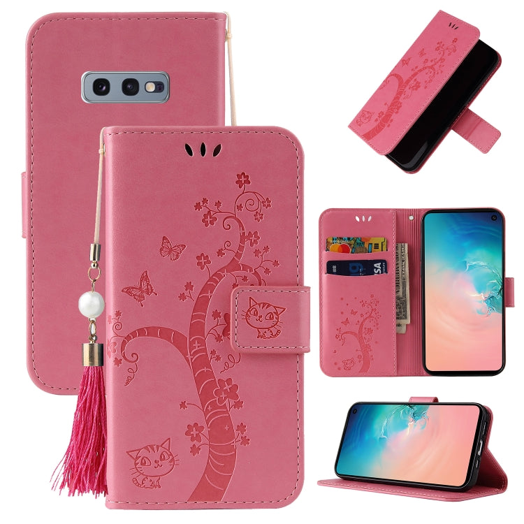 For Samsung Galaxy S10e Embossed Lucky Tree Horizontal Flip Leather Case with Holder & Card Slot & Wallet & Lanyard