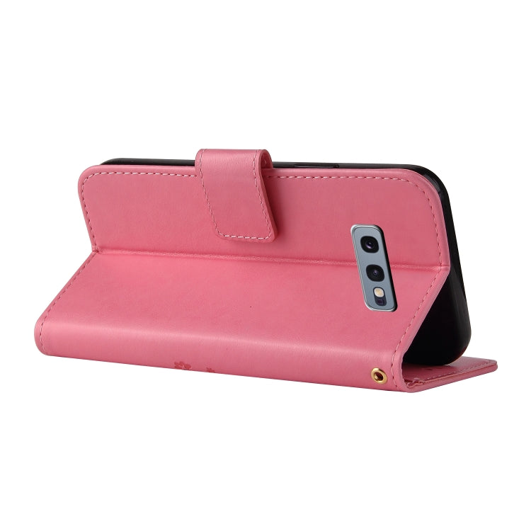 For Samsung Galaxy S10e Embossed Lucky Tree Horizontal Flip Leather Case with Holder & Card Slot & Wallet & Lanyard