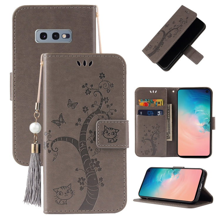 For Samsung Galaxy S10e Embossed Lucky Tree Horizontal Flip Leather Case with Holder & Card Slot & Wallet & Lanyard