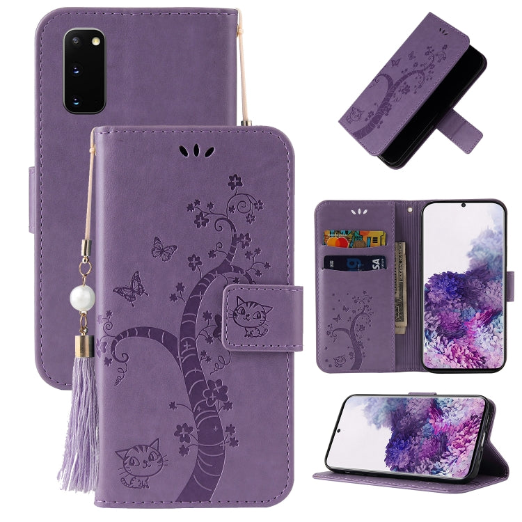 For Samsung Galaxy S20 Embossed Lucky Tree Horizontal Flip Leather Case with Holder & Card Slot & Wallet & Lanyard