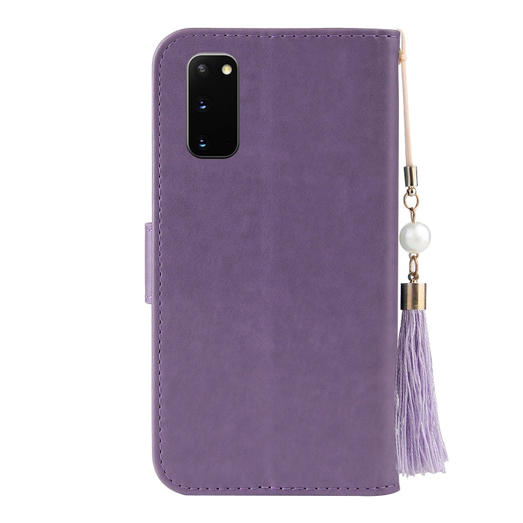 For Samsung Galaxy S20 Embossed Lucky Tree Horizontal Flip Leather Case with Holder & Card Slot & Wallet & Lanyard
