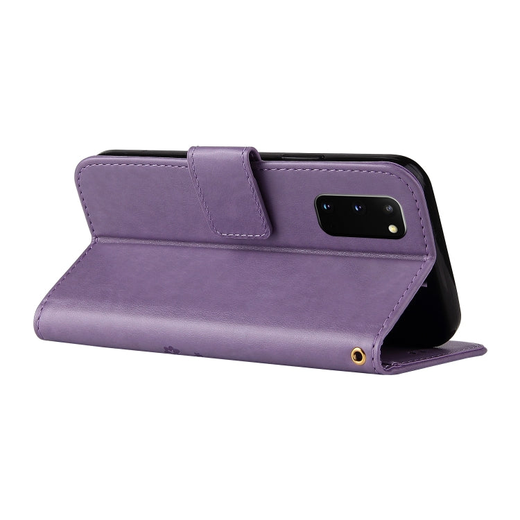 For Samsung Galaxy S20 Embossed Lucky Tree Horizontal Flip Leather Case with Holder & Card Slot & Wallet & Lanyard