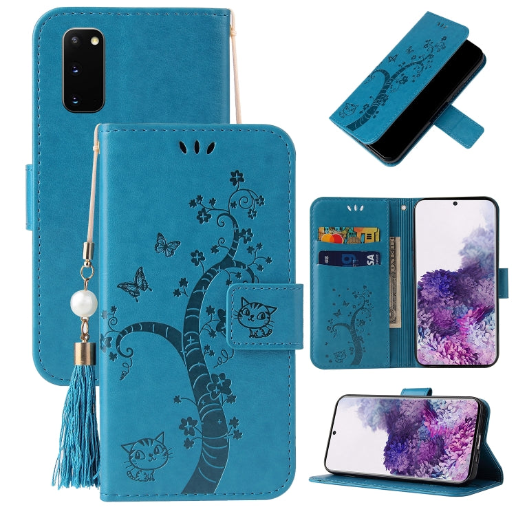 For Samsung Galaxy S20 Embossed Lucky Tree Horizontal Flip Leather Case with Holder & Card Slot & Wallet & Lanyard