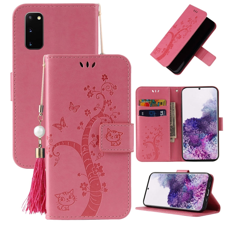For Samsung Galaxy S20 Embossed Lucky Tree Horizontal Flip Leather Case with Holder & Card Slot & Wallet & Lanyard