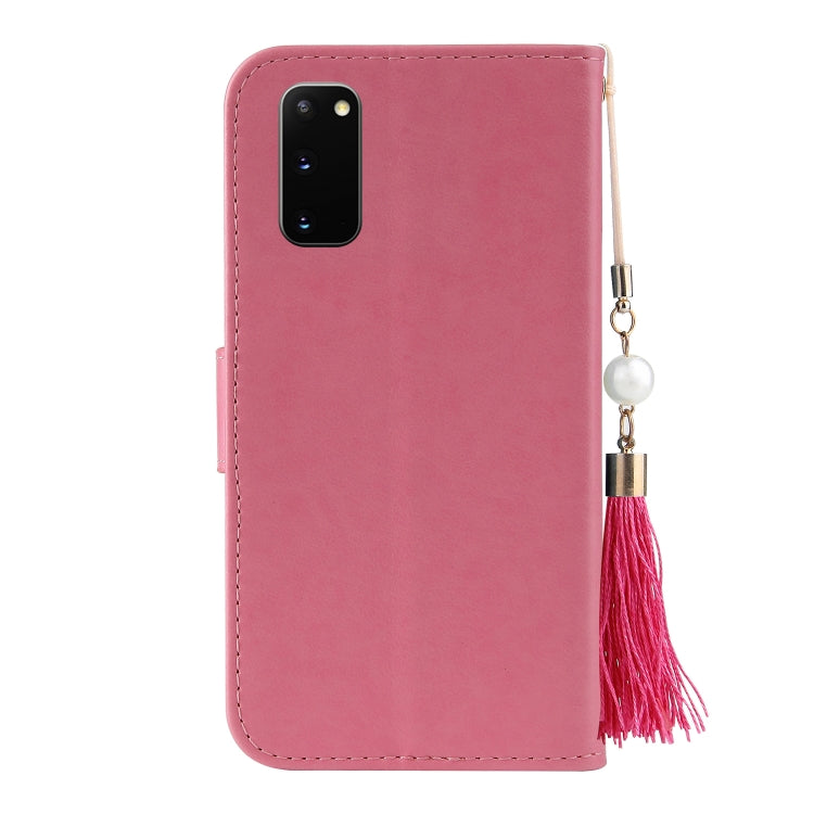 For Samsung Galaxy S20 Embossed Lucky Tree Horizontal Flip Leather Case with Holder & Card Slot & Wallet & Lanyard