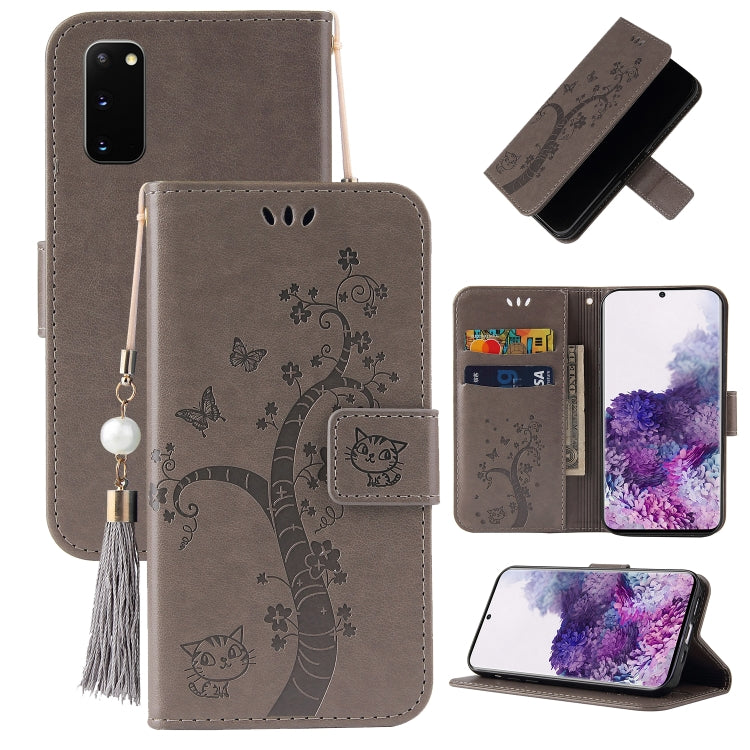For Samsung Galaxy S20 Embossed Lucky Tree Horizontal Flip Leather Case with Holder & Card Slot & Wallet & Lanyard
