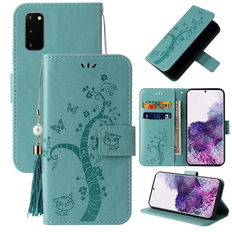 For Samsung Galaxy S20 Embossed Lucky Tree Horizontal Flip Leather Case with Holder & Card Slot & Wallet & Lanyard